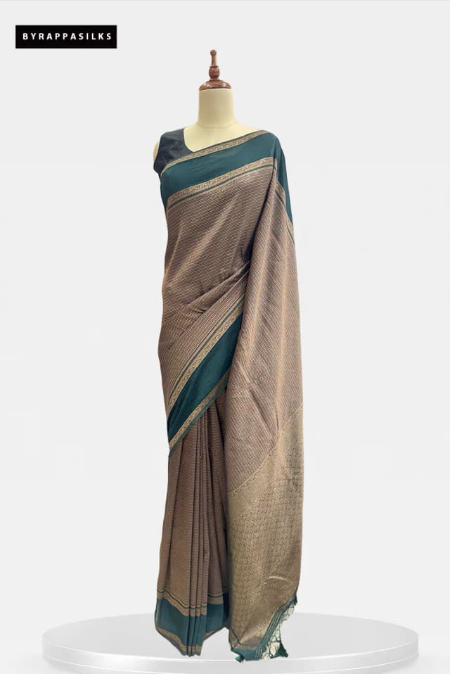 Georgette Saree Teal green QS2954016
