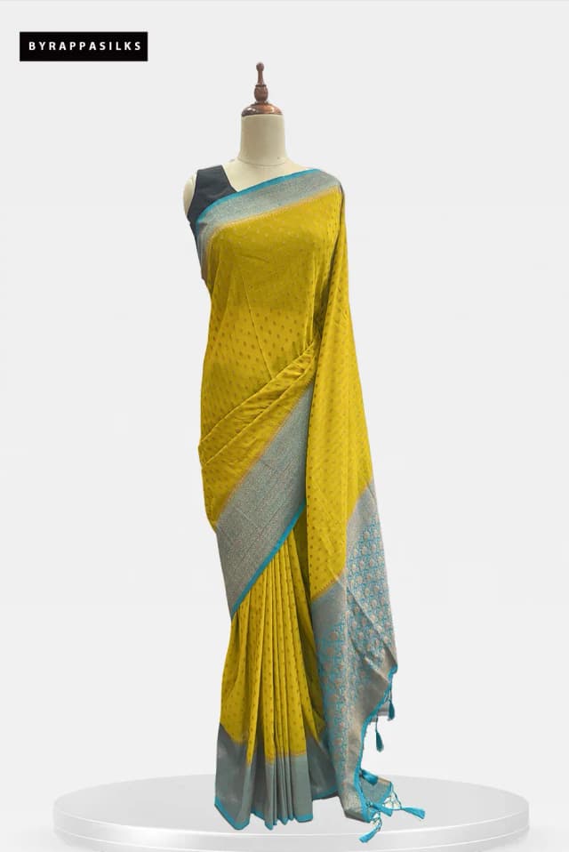 Semi Khaddhi Georgette Saree Mustard Yellow QS295451