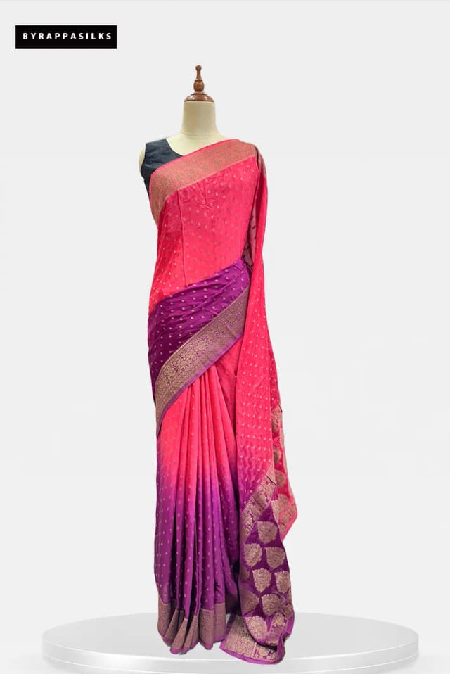 Georgette Saree Magenta & Deep Purple QW207664