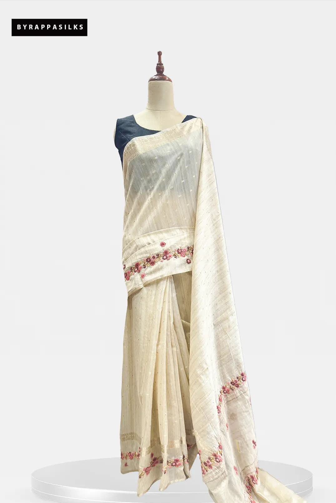 Semi Tussar Beige Saree  QS304622