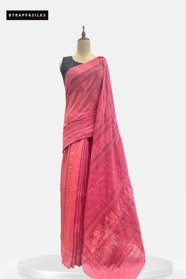Mul Cotton Chikankari Work pink QS316316