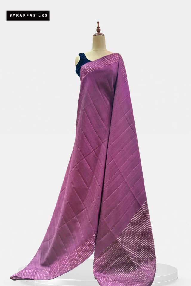 Semi Tussar Saree Mauve Purple AA206403