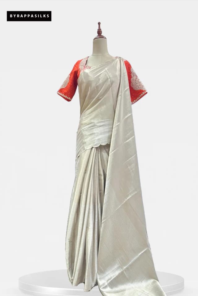 Designer Fancy Saree with Orange Blouse AA211400