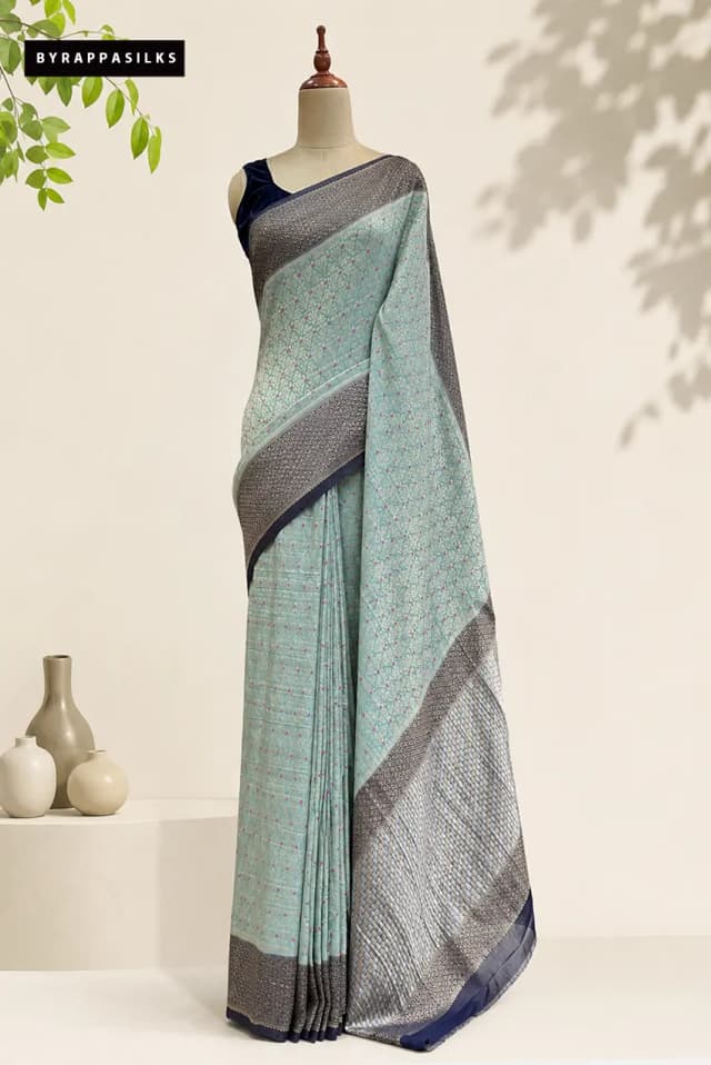 Georgette Sea Green Saree AA300817