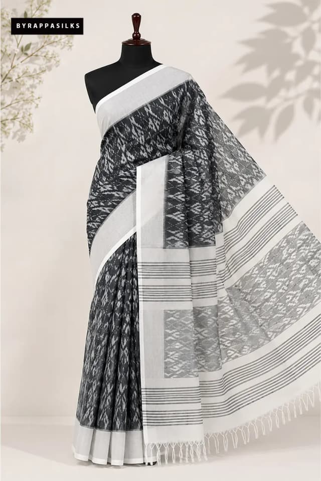 Pure Silk Cotton Ikkat Design AA300846