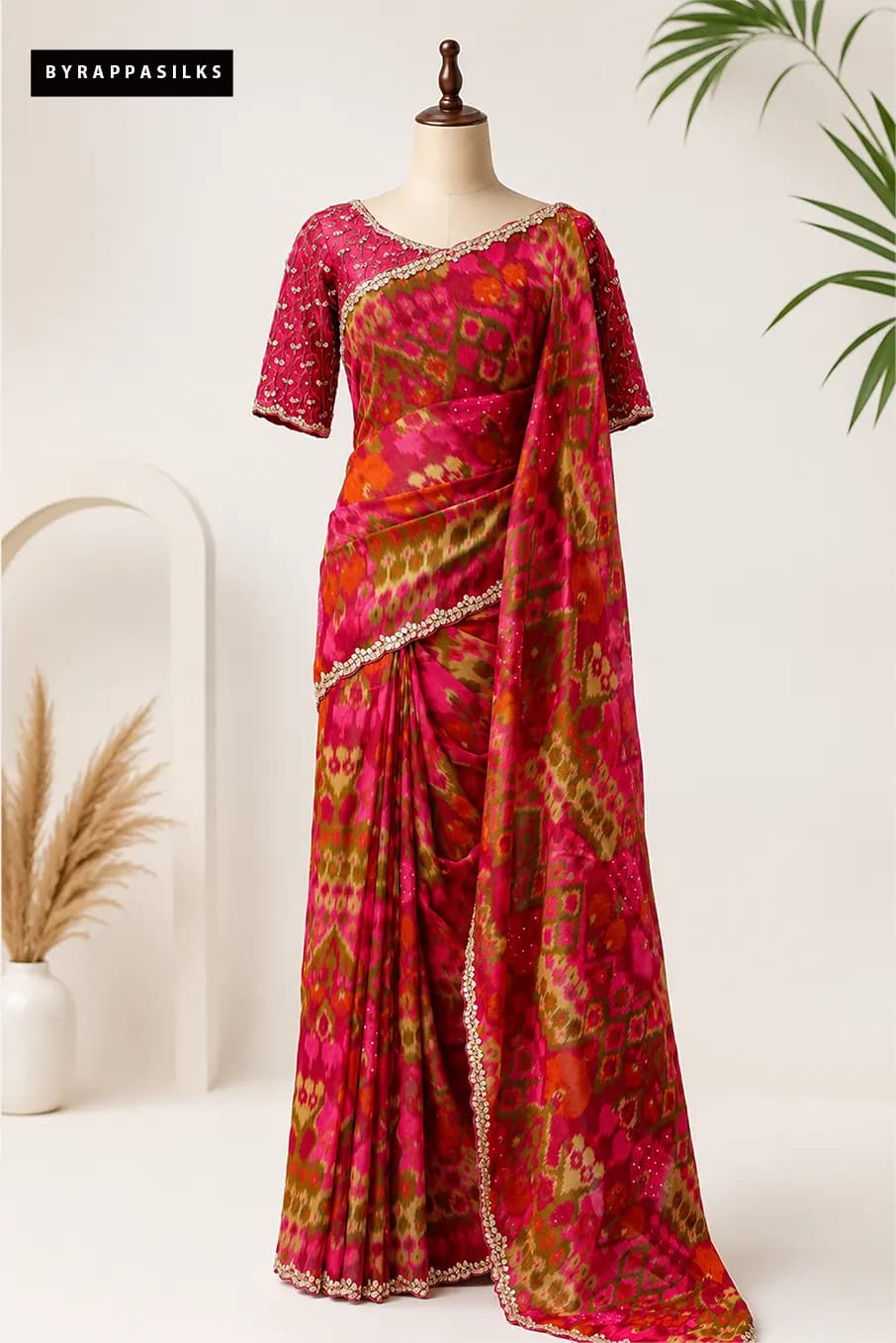 Printed Crape Saree Black With Ready Blouse AA310947