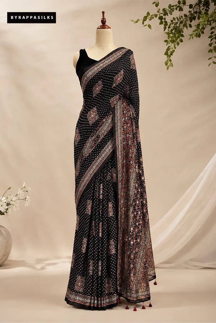 Modal Saree With Mirror Work AA311565