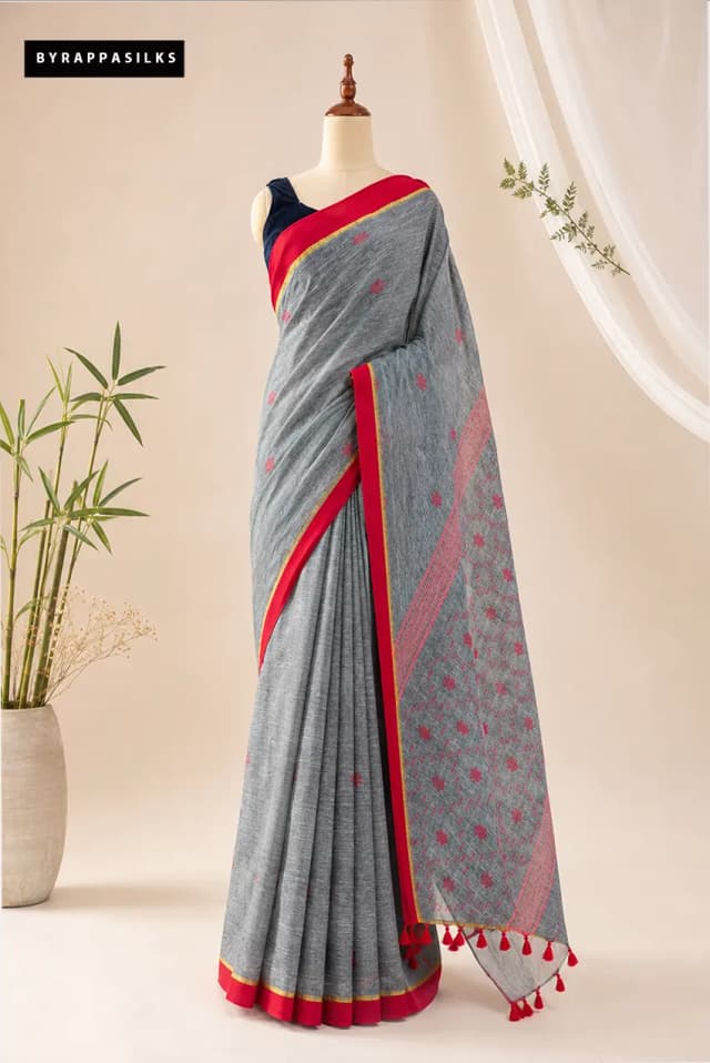 Linen Cotton Saree AA315946
