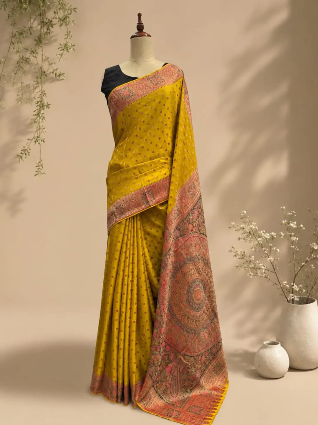 Banarasi Saree Mustard Yellow AA313894