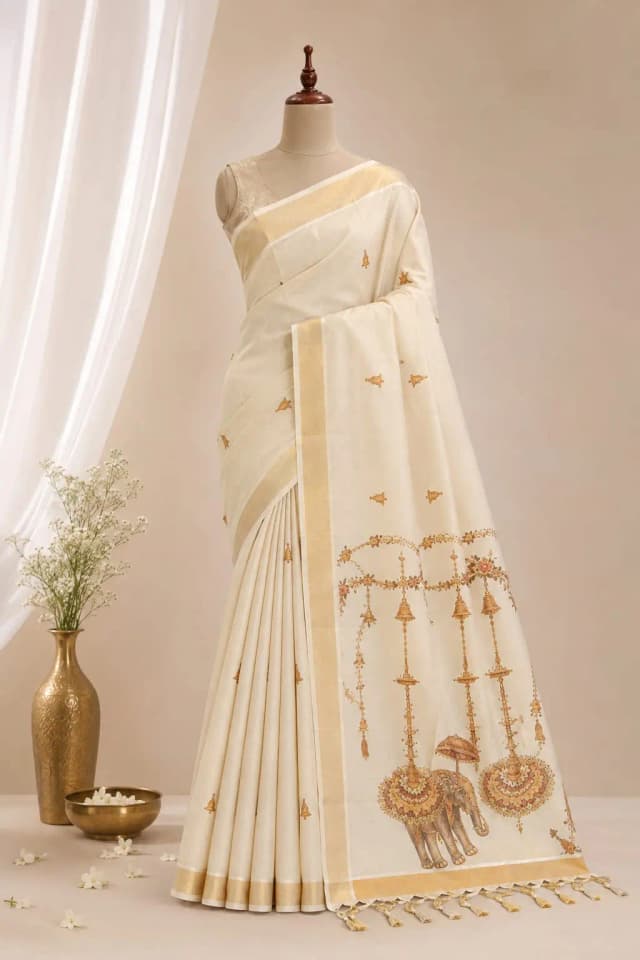 Cotton Saree Off White AA314931