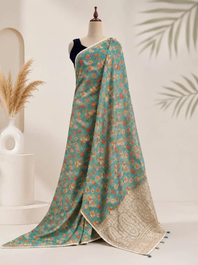 Chanderi Saree  Green Colour AA311777