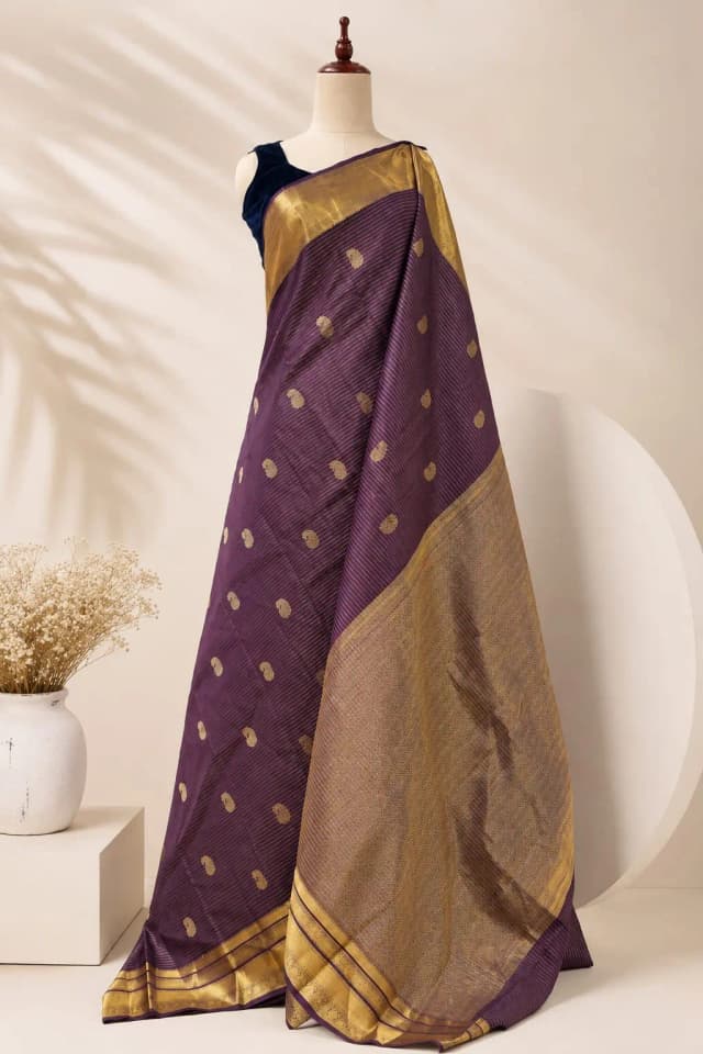 Kanchipuram Saree Deep Wine Colour AA317184
