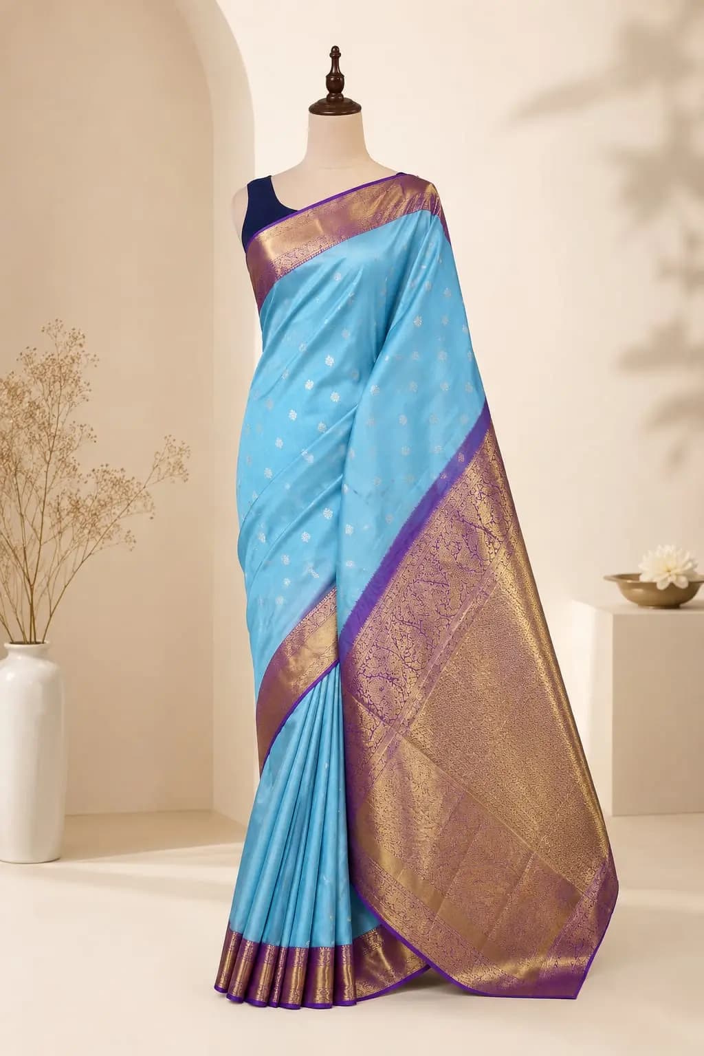 Kanchipuram Saree Sky Blue AAA317140