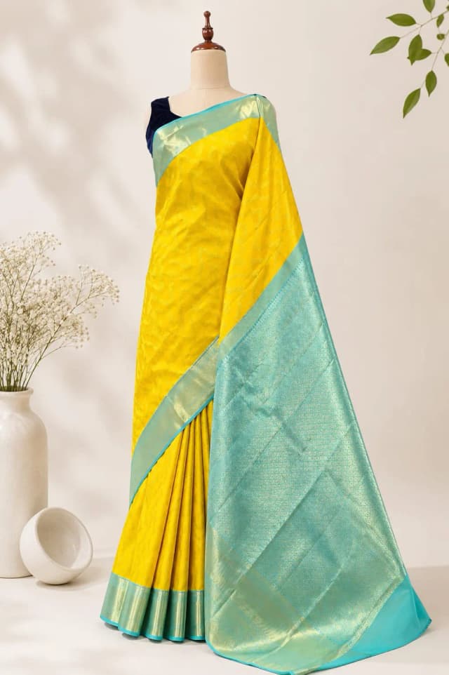 Kanchipuram Saree Yellow AAA317140