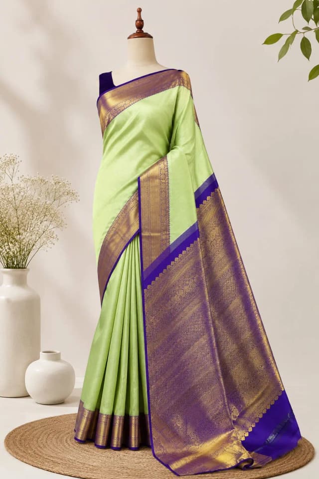 Kanchipuram Saree Pista Green AAA317140