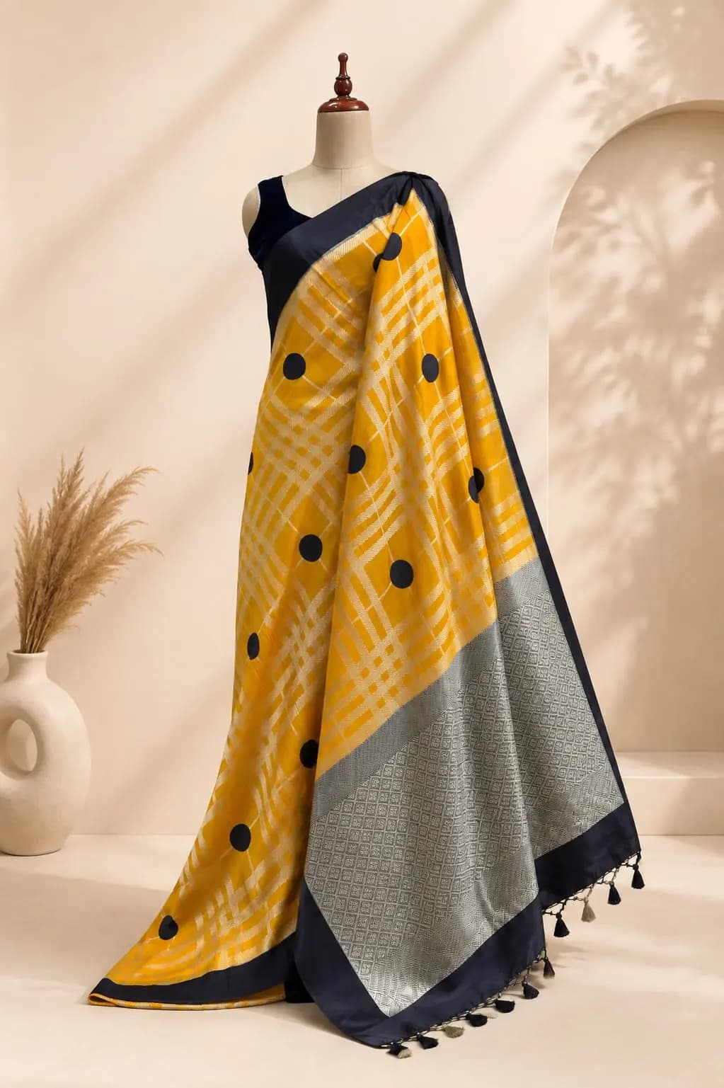 Pure Handloom Mashru Saree Yellow AA314811