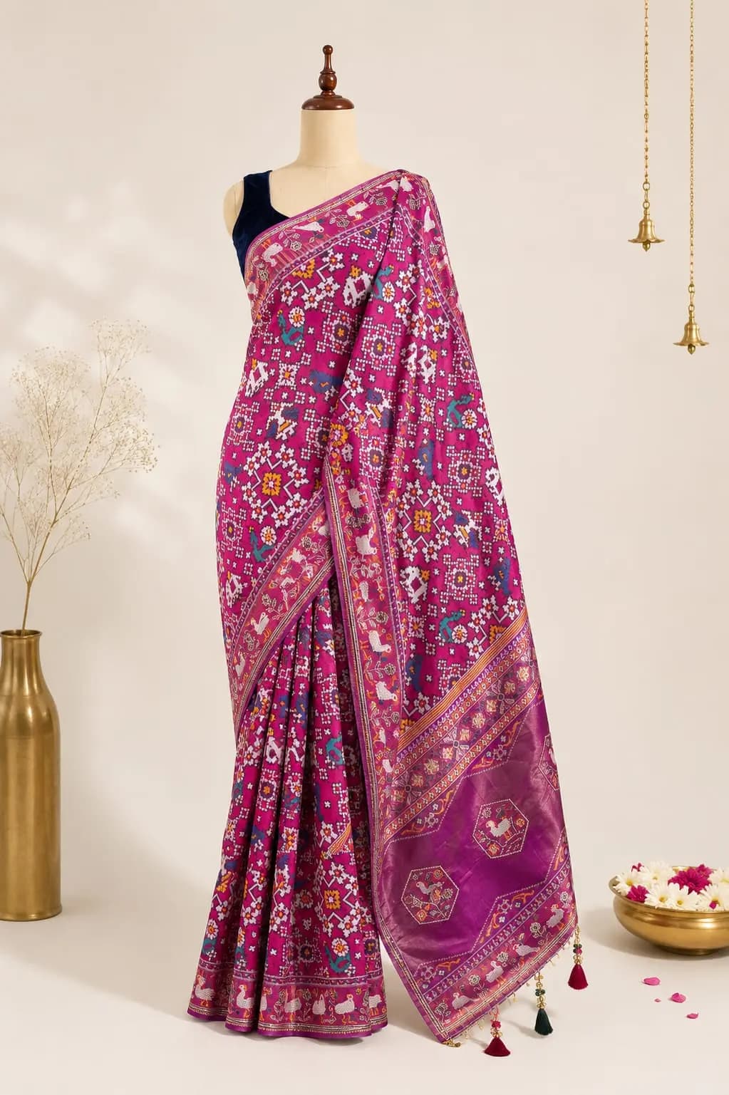 Semi Patola Saree Pink AA316671