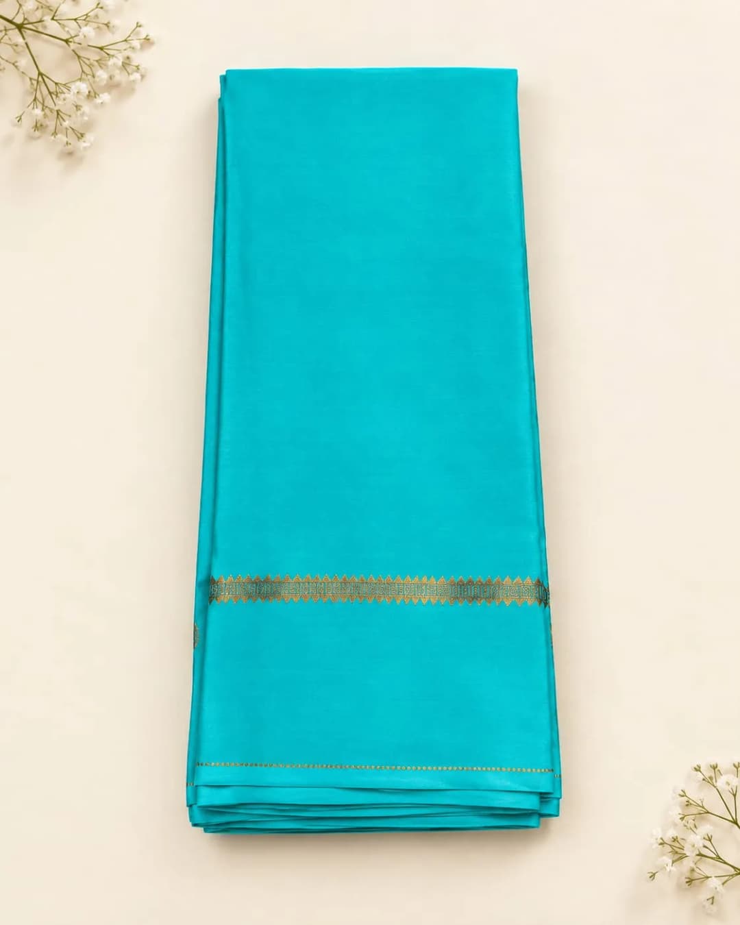 Pure Mysore silk Saree Sky Blue AA320448