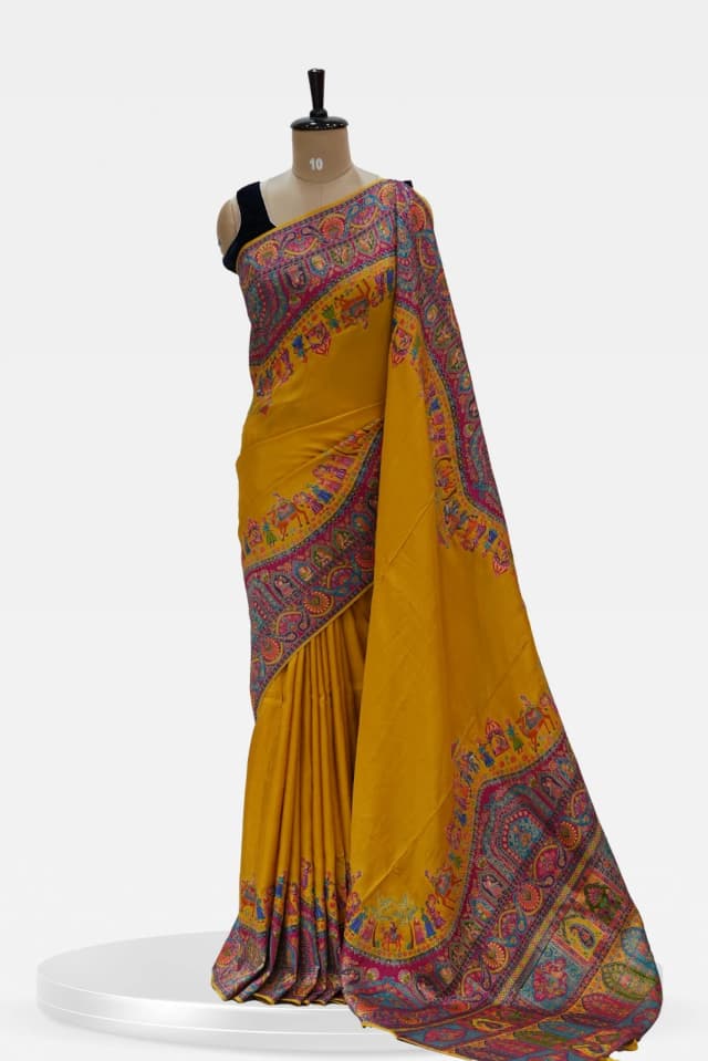 Pashmina Saree Multicolor Inspired Border QS244938