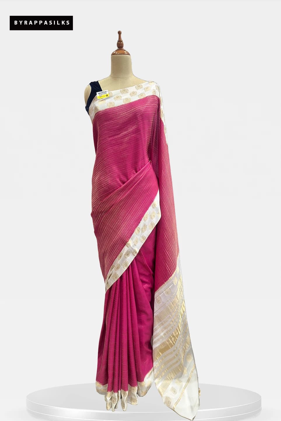 Mysore Silk Pure Crape Saree Pink Colour QS290869