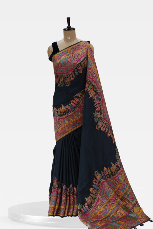 Pashmina saree Multicolor Inspired Border QS244917
