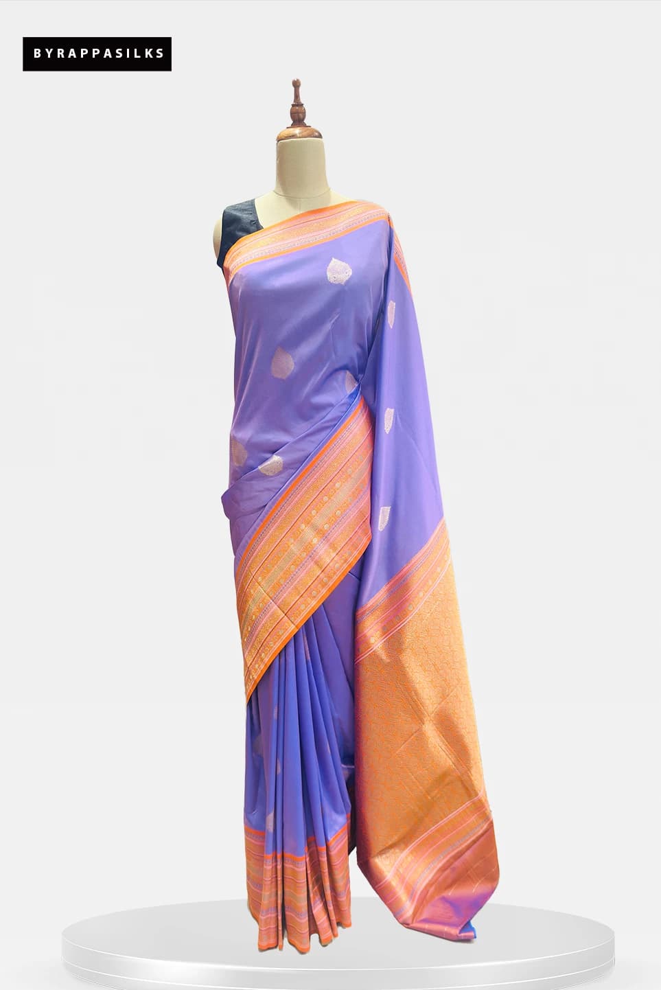 KADIYAL MIX SEMI SILK  Lavender and Orange QW203833