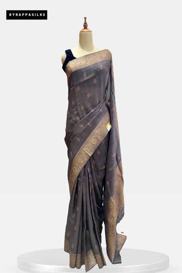 Tussar Saree With Meenakari Work QS287687