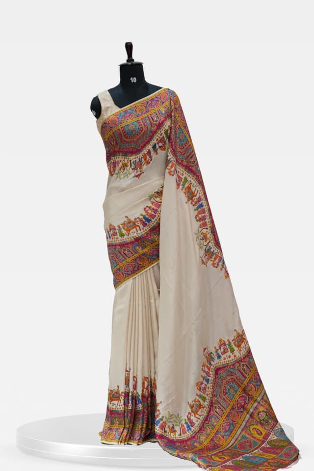 Pashmina saree Multicolor Inspired Border QS245013