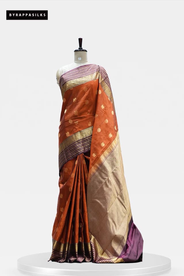 Traditional Silk Saree Rust Orange QS270240
