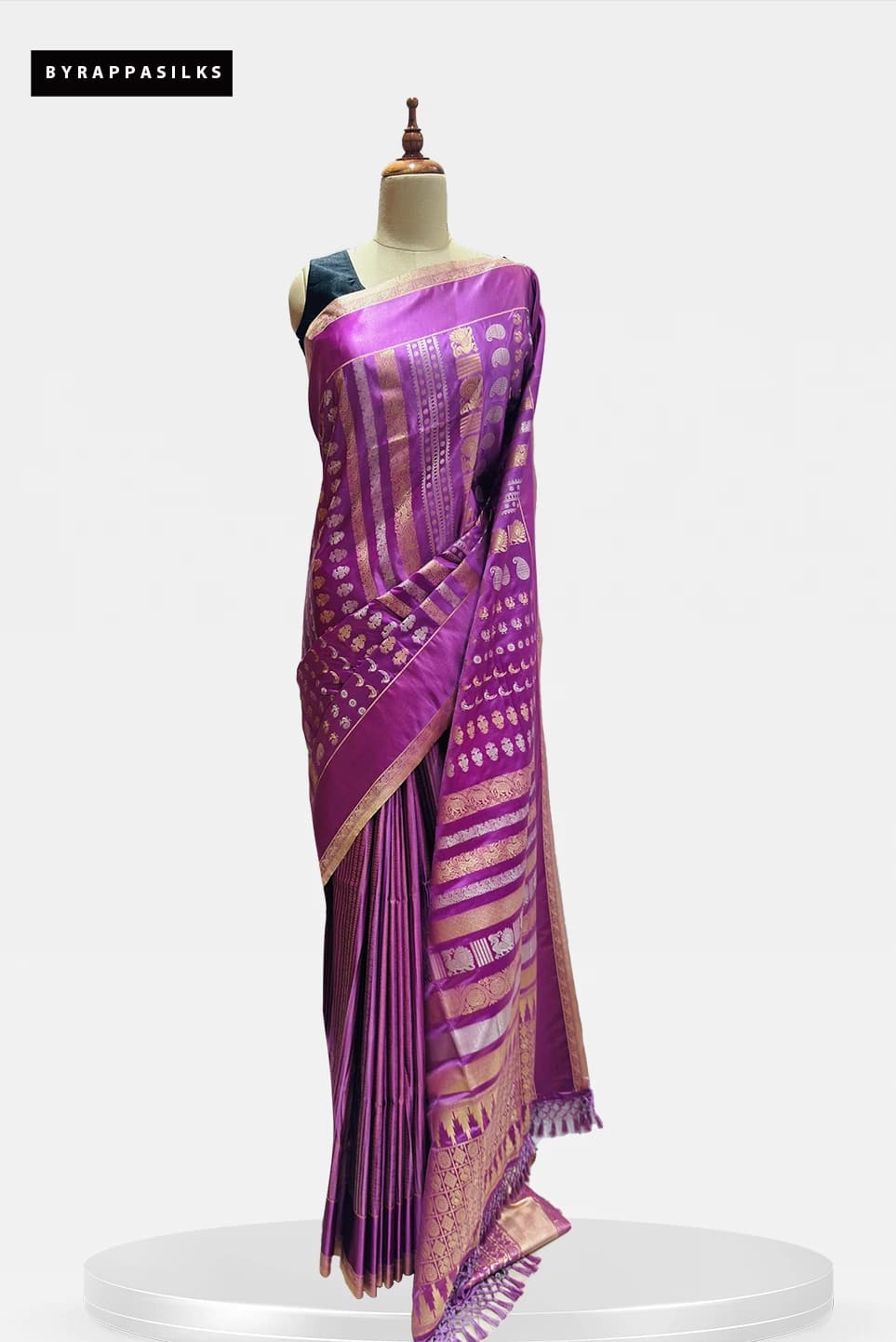 Fancy Banarasi Saree Magenta with Golden Zari QS240544
