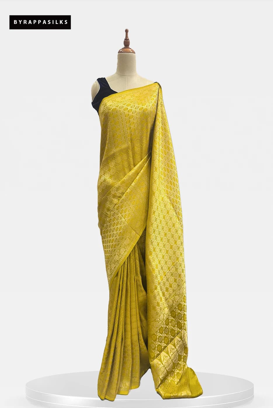 Banarasi Saree Intricate Gold Zari Jaal & Meenakari Accents Mustard Yellow QS293486