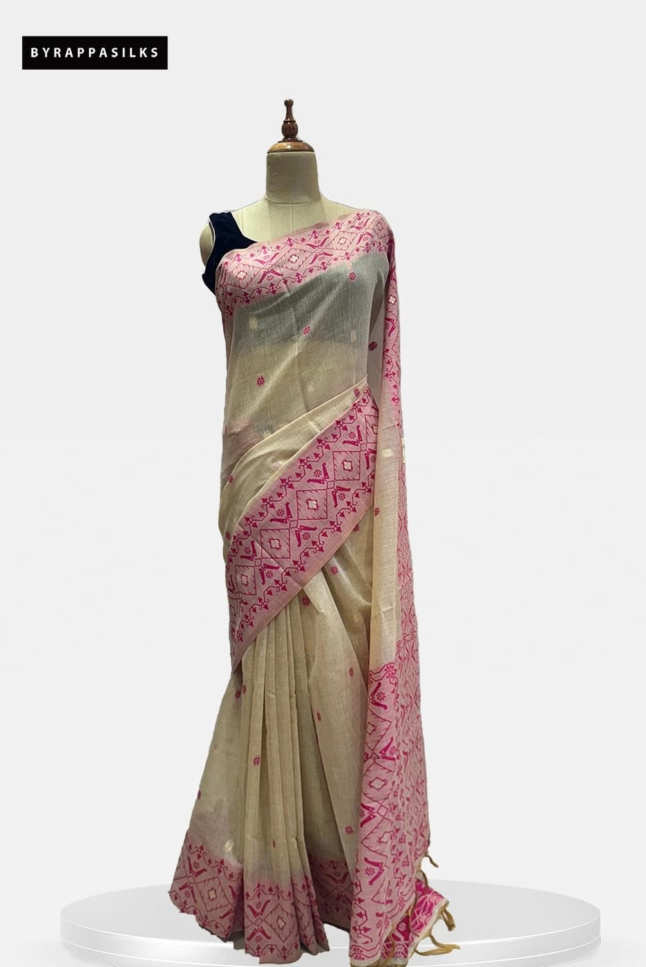 Semi Linen Saree - QS283816