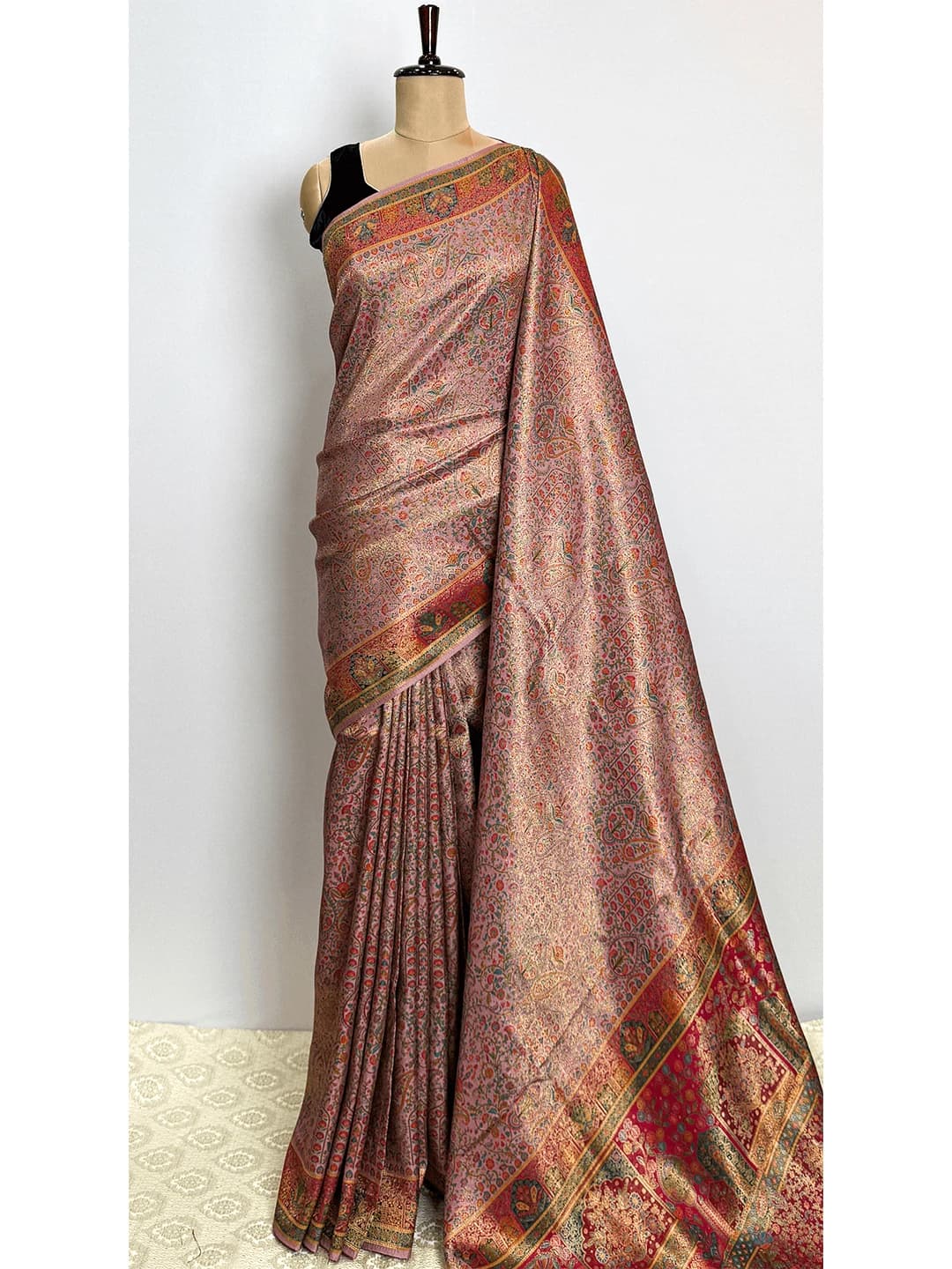 Pashmina Printed Saree - Banarasi Crape - QS218564