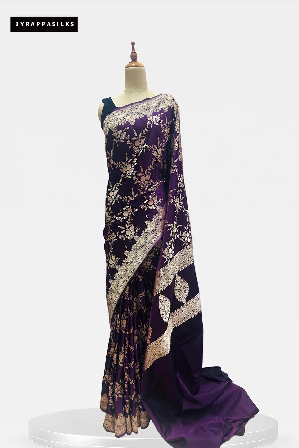 Banarasi Saree With Jaal Work Purple 286914