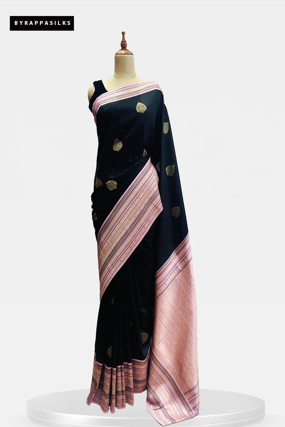 KADIYAL MIX SEMI SILK Black and Pink QW203832