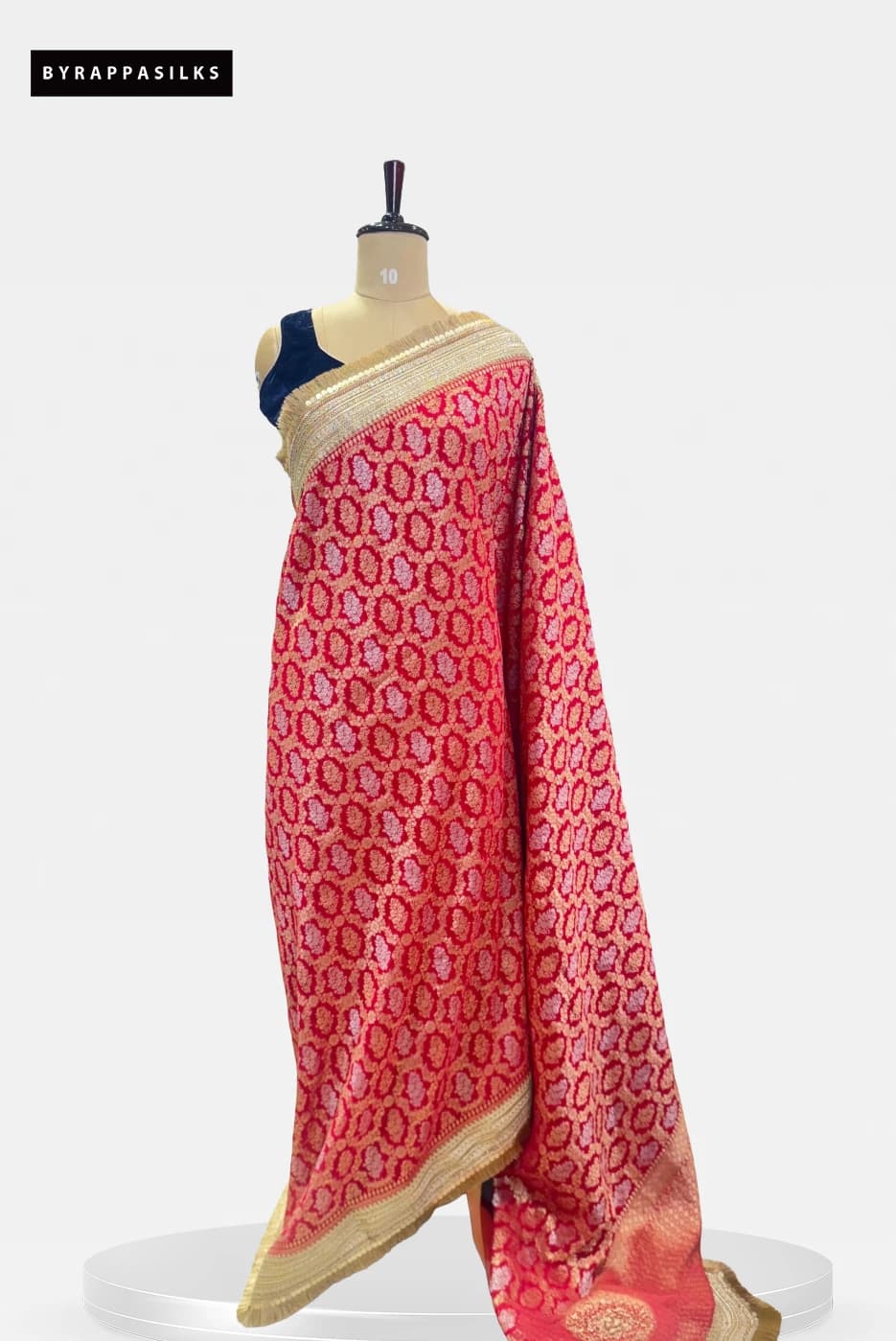 Banaras Chiffon Saree Red & Gold QS281994