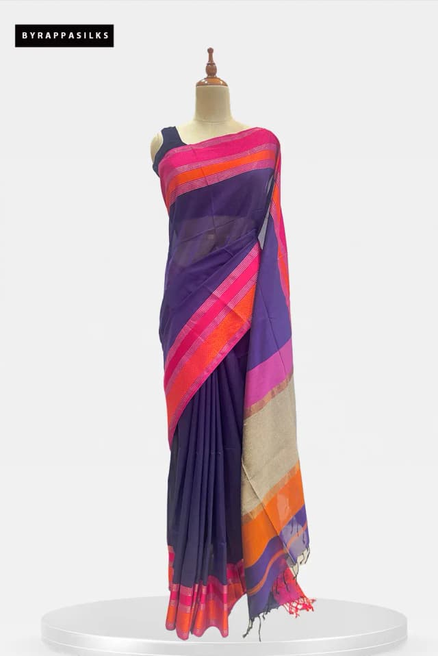 Maheshwari Cotton saree Blue QS294632