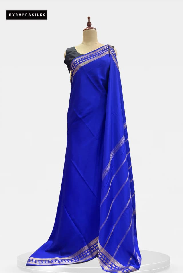 Pure Mysore Silk Saree Royal Blue AA306469