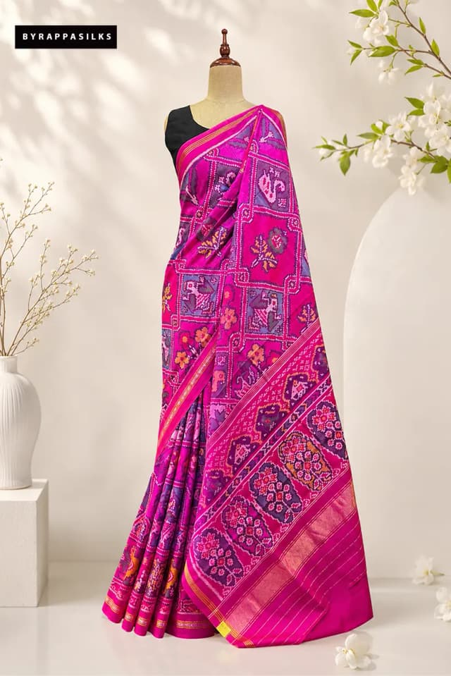 Patola Silk Saree Magenta Pink AA311596