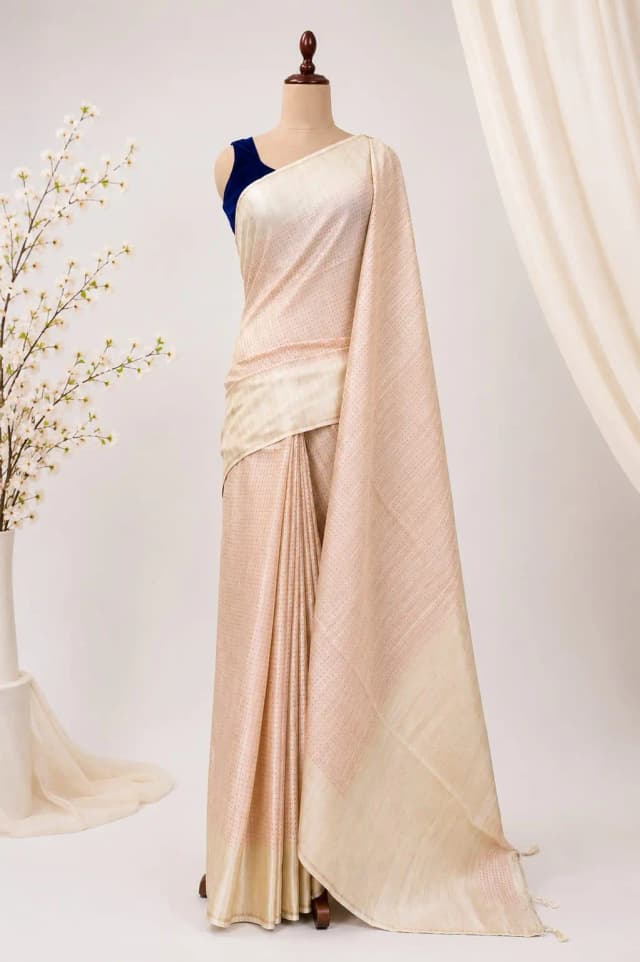 Semi Tussar Saree Red Colour AA315876