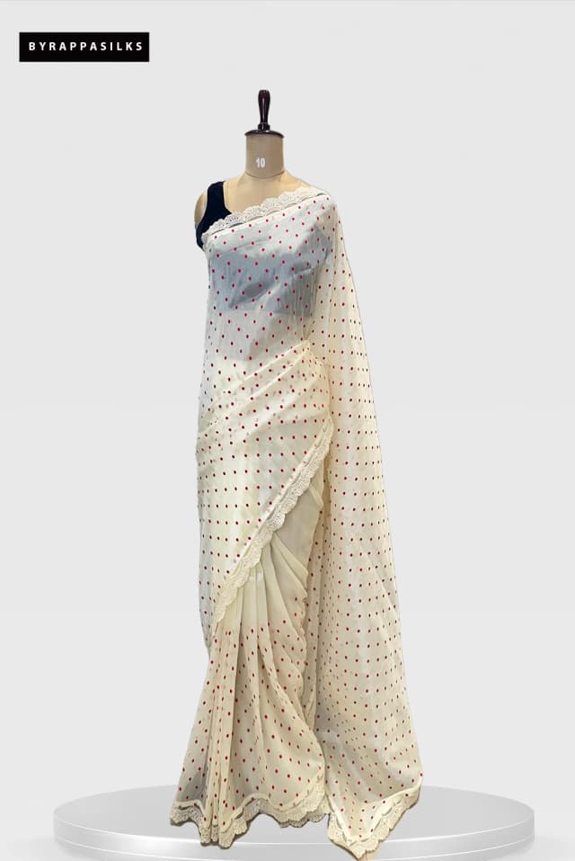 Organza saree White Colour QS280172