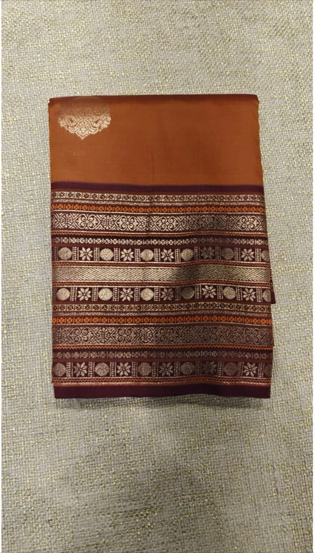 KADIYAL MIX SEMI SILK Rust Orange and Maroon QW203835