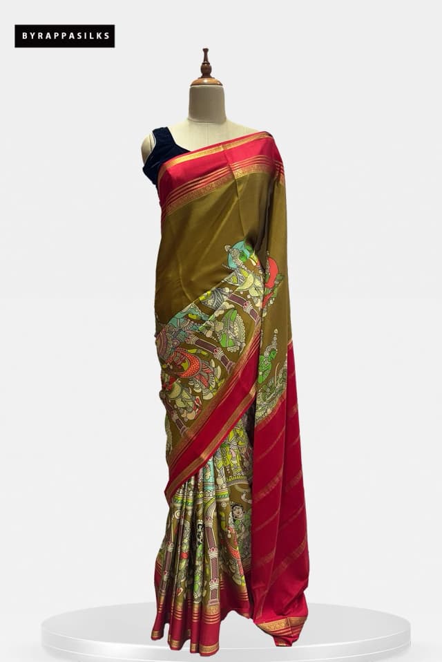 Printed Mysore Silk Crape Saree QS288671