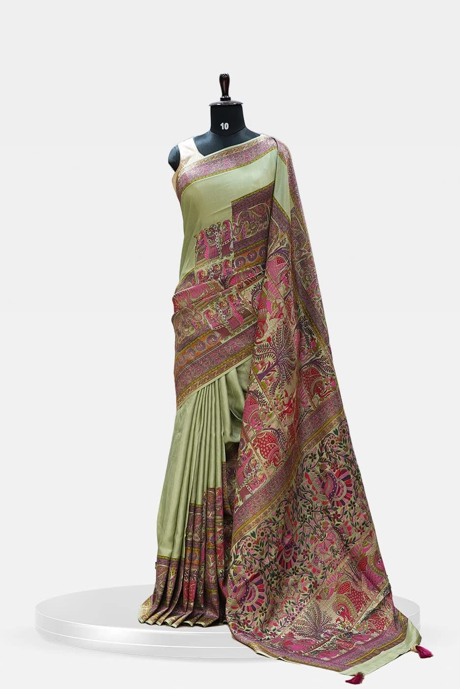 Kalamkari Silk Saree Elegant Green QS254130