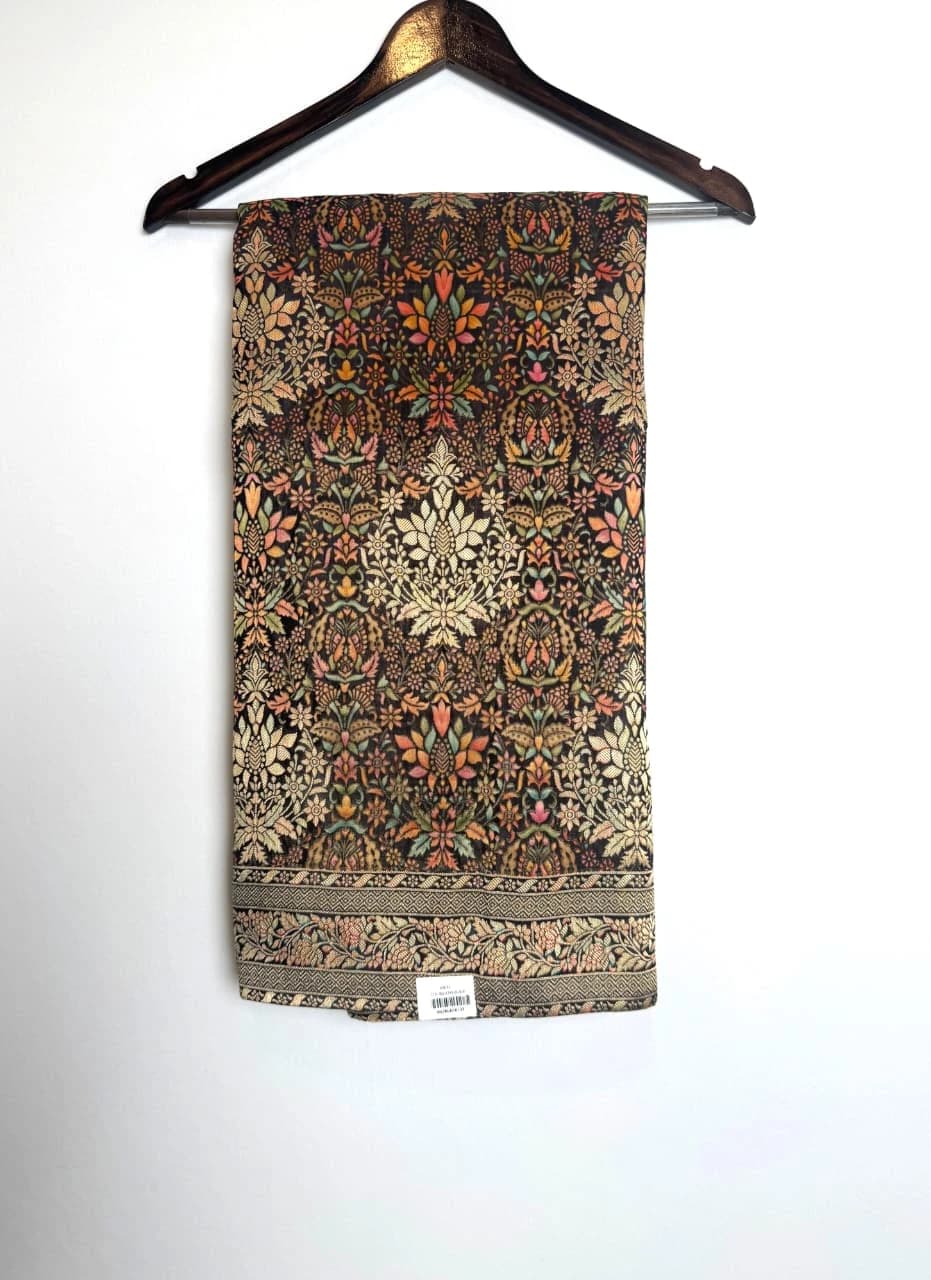 Banarasi Georgette Floral Saree Regal Black QS260437