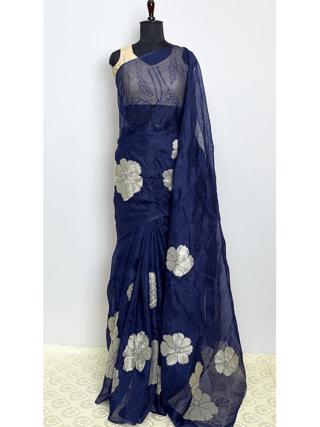 Organza Saree - Blue Colour - QS216260