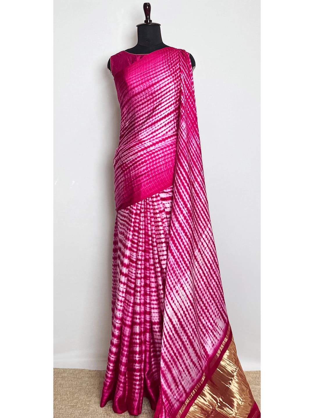 Satin Saree - Pink Colour - QS201232